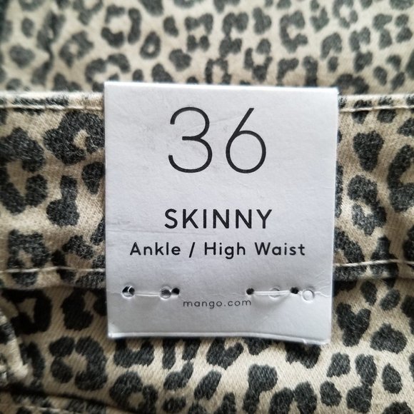 Mango Skinny Ankle / High Waist Animal Print Jeans - Picture 5 of 6